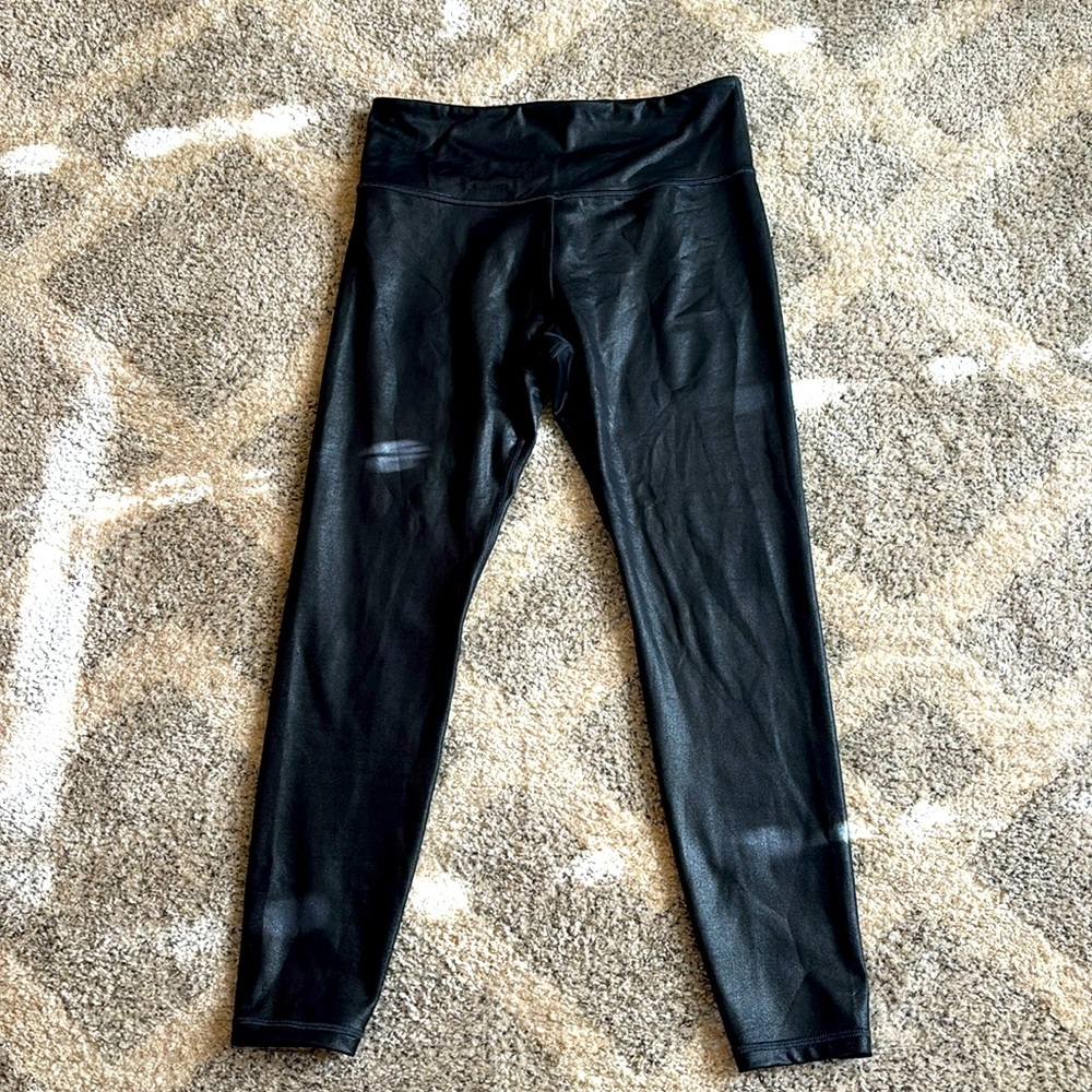 ATHLETA Leggings Elation Ultra High Rise Shimmer Tight Compression Black Size M